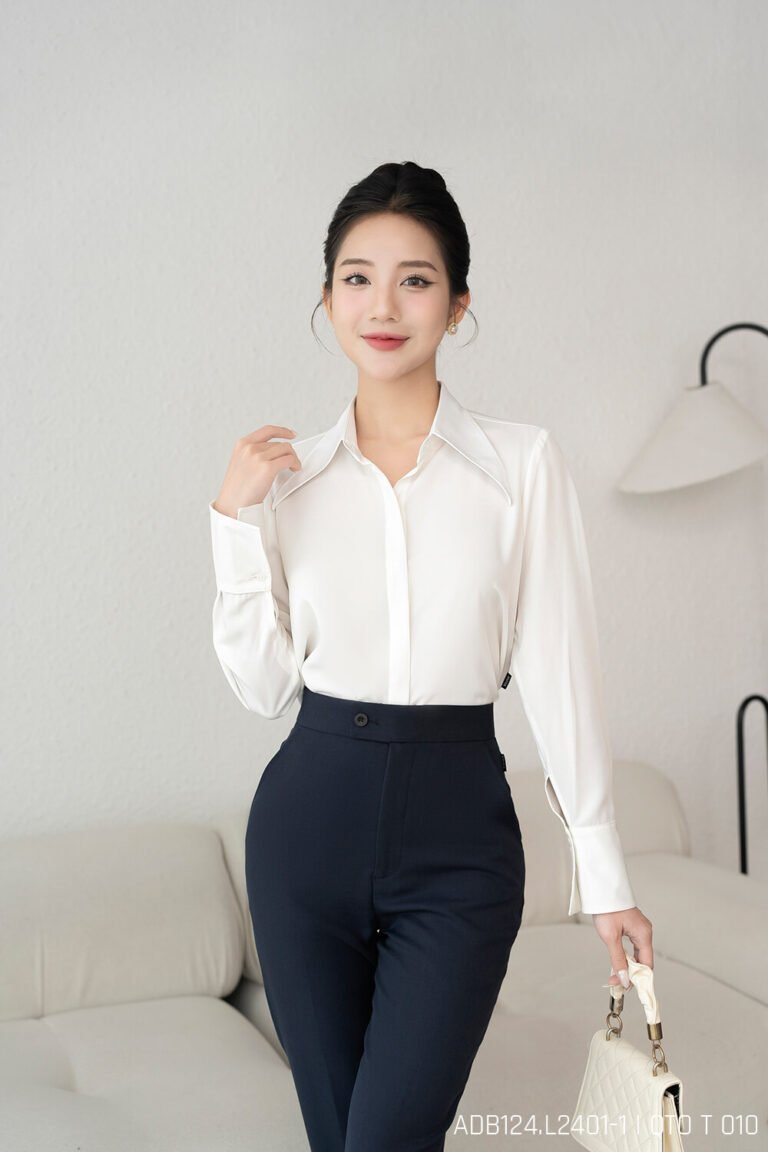 Áo sơ mi tay dài ADB124 trắng pc3