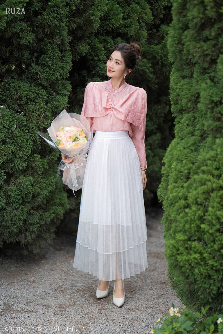 Áo sơ mi tay dài ADF115 hồng pc1