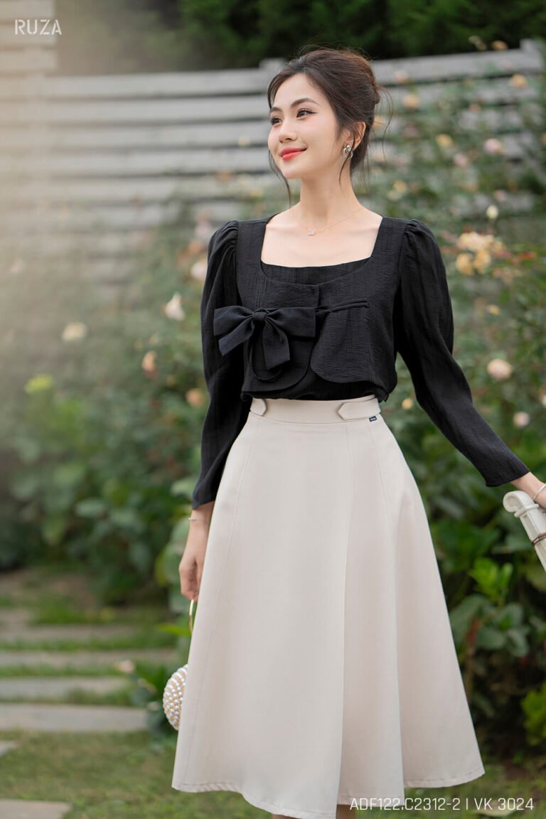 Áo sơ mi tay dài ADF122 đen pc2