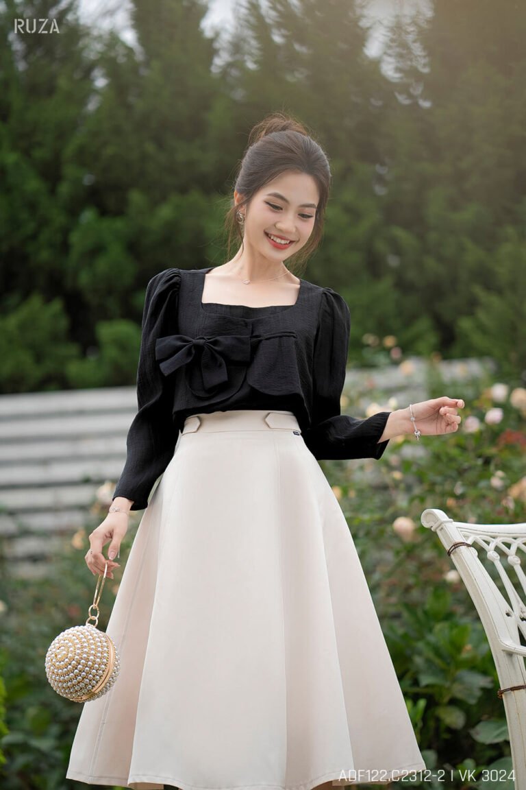 Áo sơ mi tay dài ADF122 đen pc3