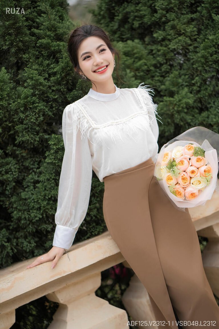 Áo sơ mi tay dài ADF125 trắng pc3