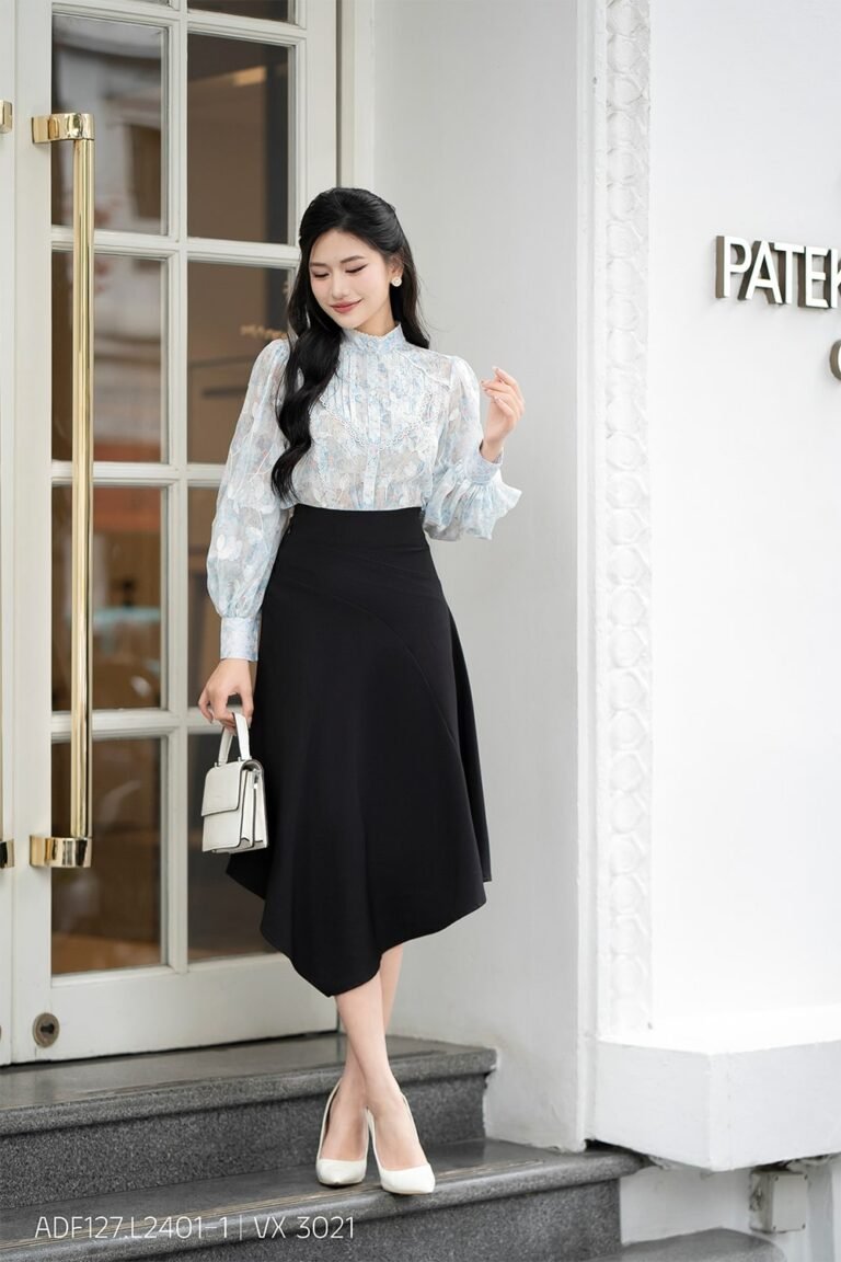 Áo sơ mi tay dài ADF127 xanh dương pc1