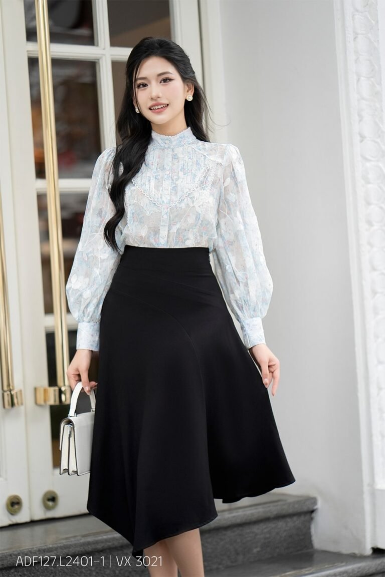 Áo sơ mi tay dài ADF127 xanh dương pc2