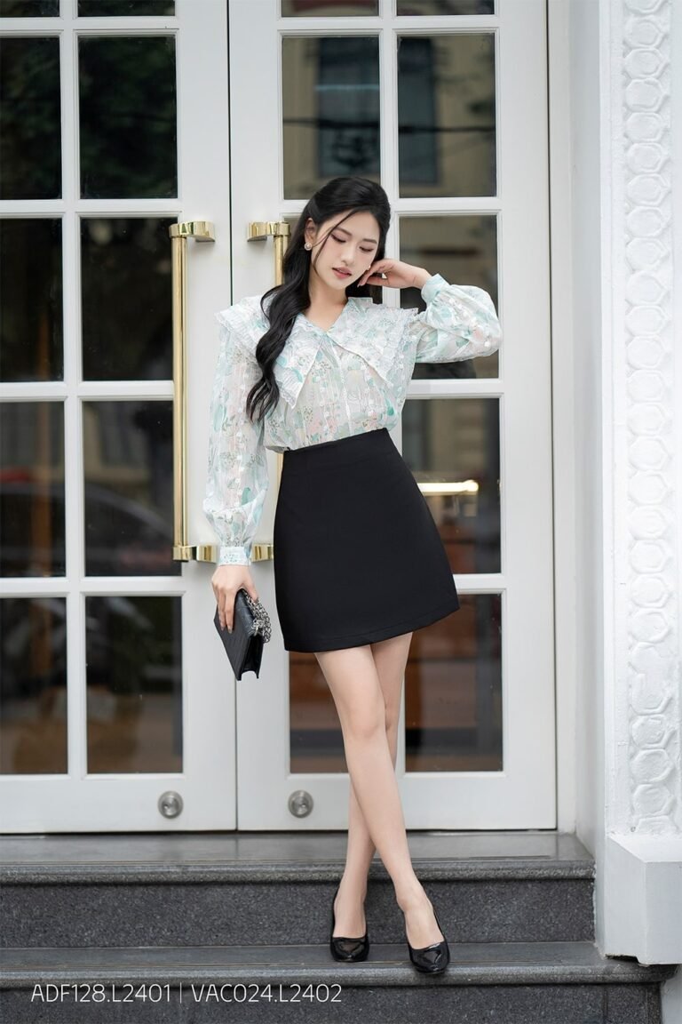 Áo sơ mi tay dài ADF128 xanh dương pc3