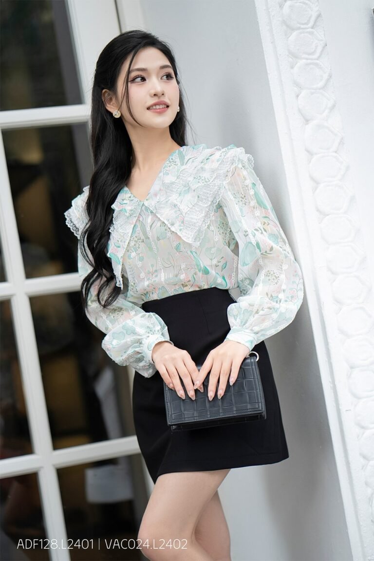 Áo sơ mi tay dài ADF128 xanh dương pc4