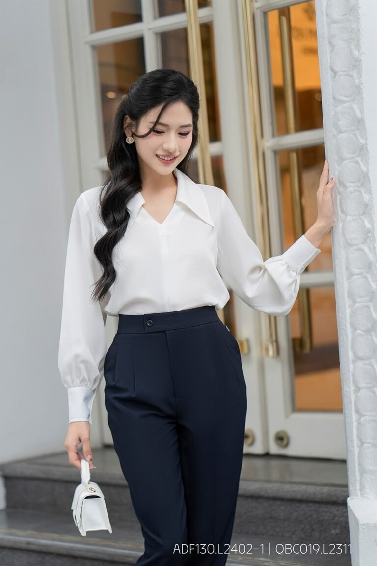 Áo sơ mi tay dài ADF130 trắng pc1