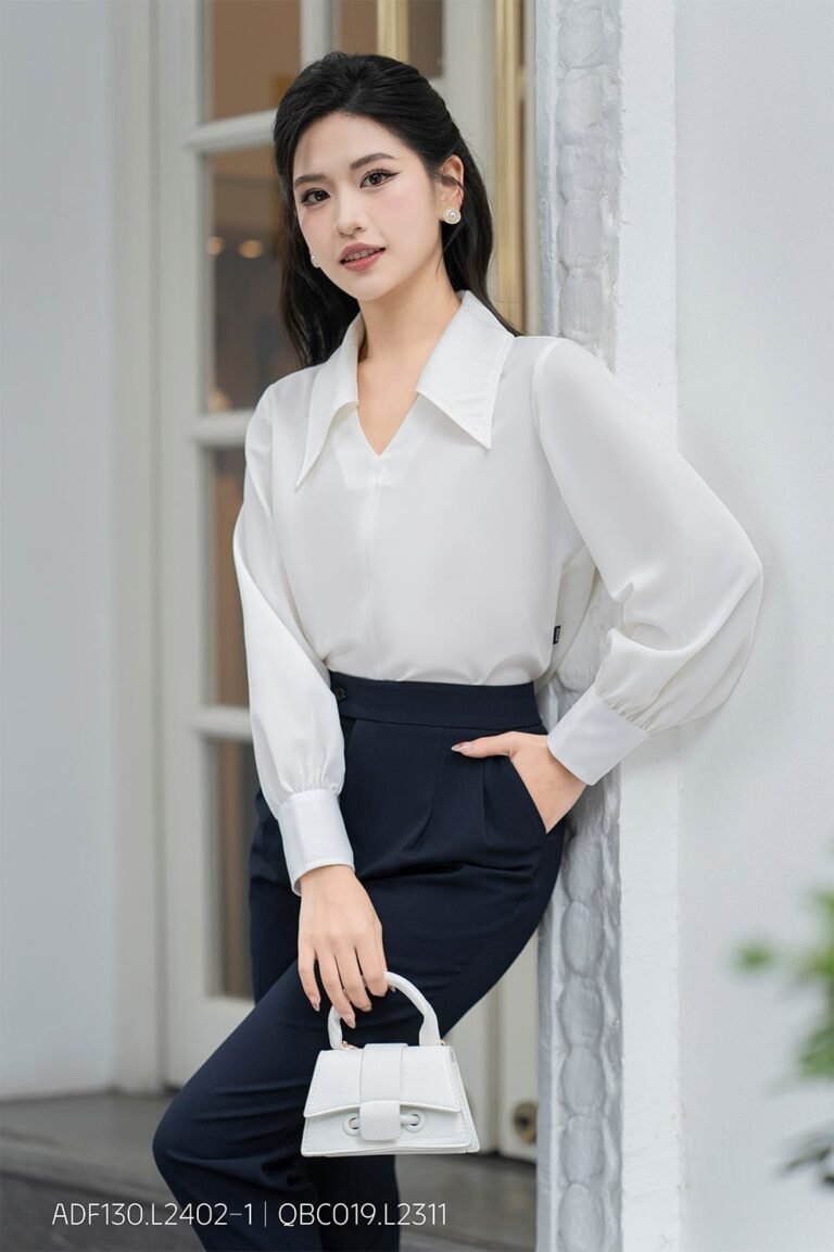 Áo sơ mi tay dài ADF130 trắng pc2