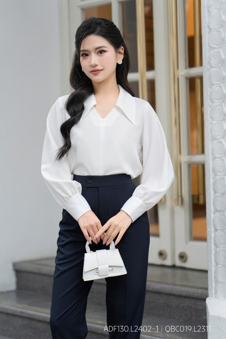Áo sơ mi tay dài ADF130 trắng pc3