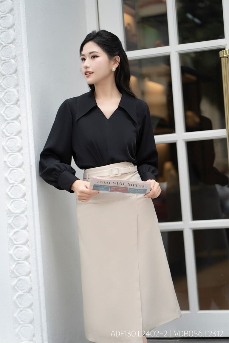 Áo sơ mi tay dài ADF130 đen pc2