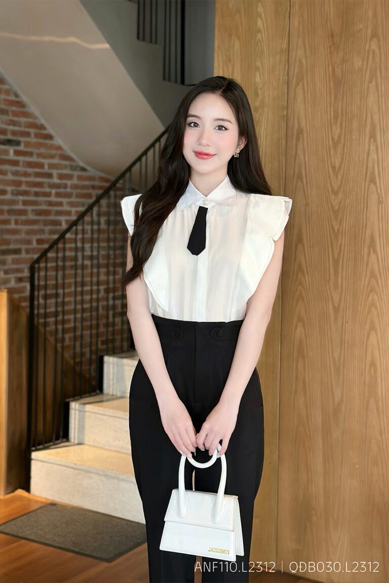 Áo sơ mi tay ngắn ANF110 trắng pc1