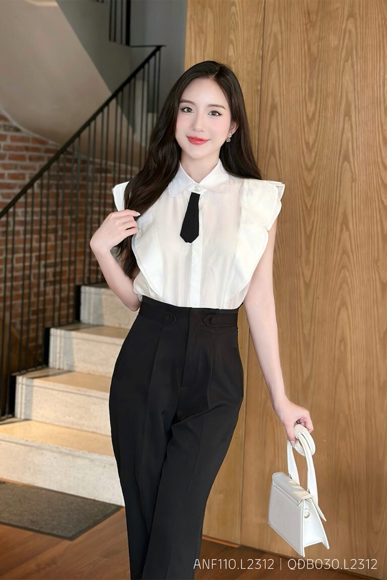 Áo sơ mi tay ngắn ANF110 trắng pc2