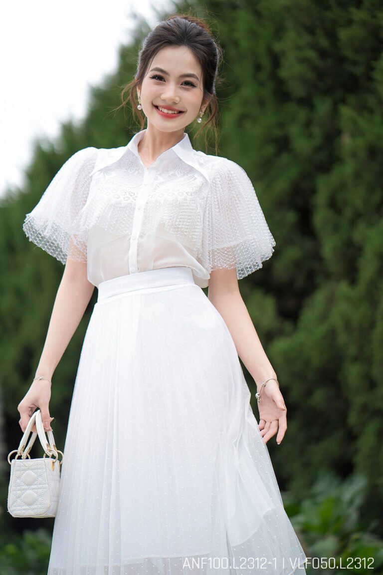 Áo sơ mi tay ngắn ANF100 trắng pc2