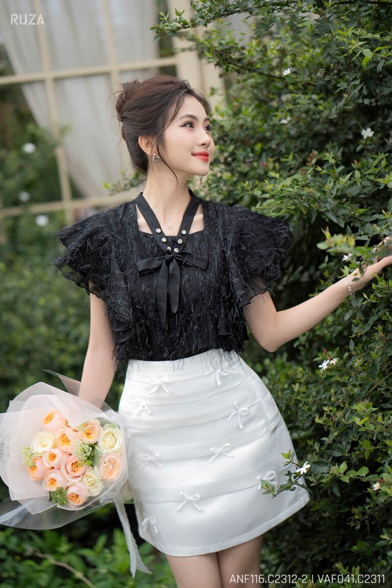 Áo sơ mi tay ngắn ANF116 đen pc2