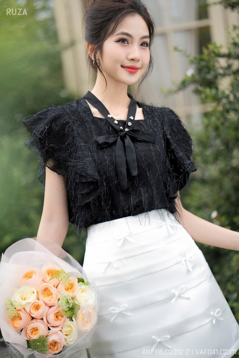 Áo sơ mi tay ngắn ANF116 đen pc4