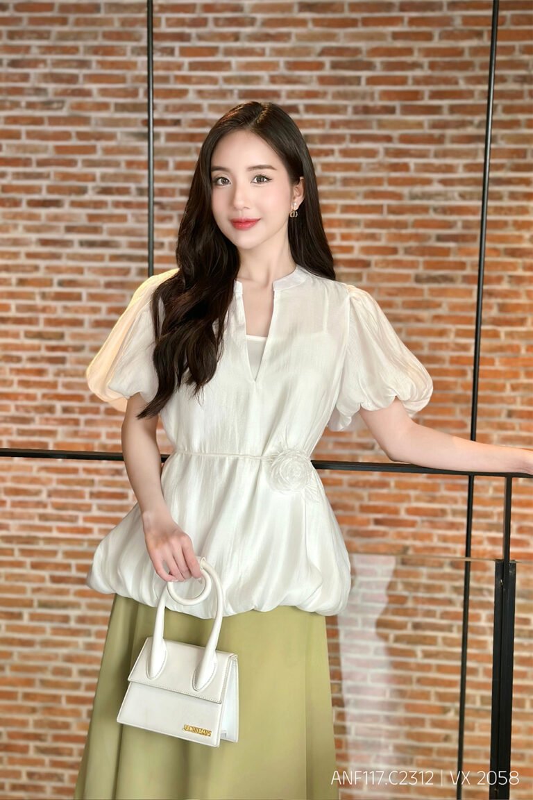 Áo sơ mi tay ngắn ANF117 trắng pc5