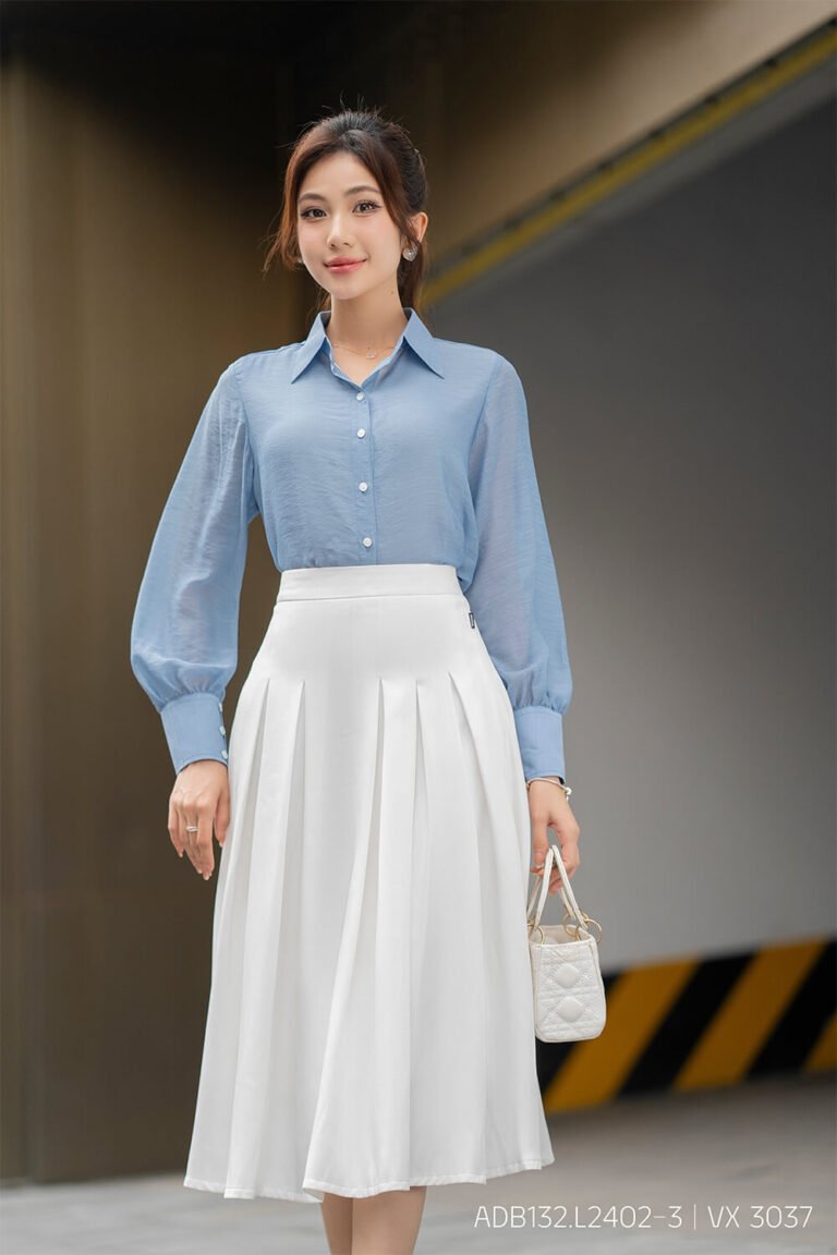 Áo sơ mi tay dài ADB132 xanh pc2