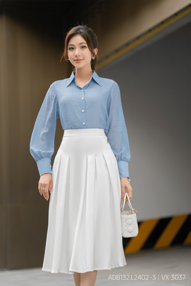 Áo sơ mi tay dài ADB132 xanh pc3