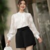 Quần Short Nữ Kiểu Dáng Basic QHF036, QHF037 12 Áo sơ mi tay dài ADB133 trắng pc3