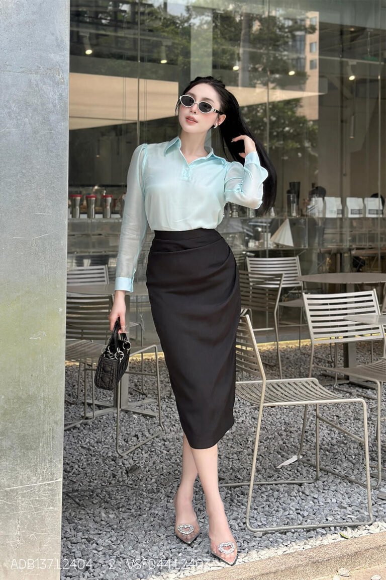 Áo sơ mi tay dài basic ADB137 xanh ngọc pc3