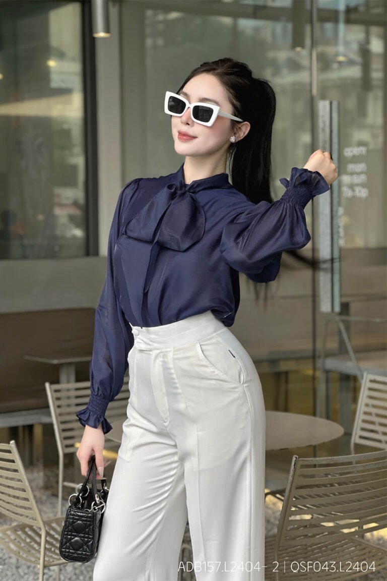 Áo sơ mi tay dài basic ADB157 xanh đen 1