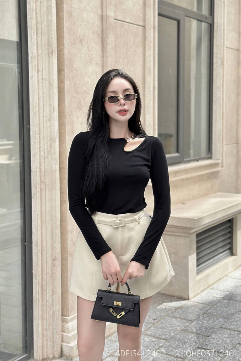 Áo sơ mi tay dài ADF134 đen pc4