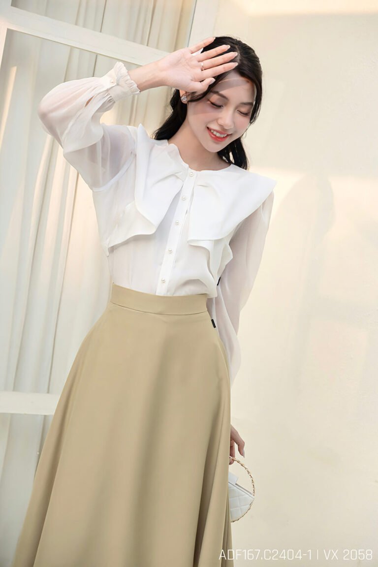 Áo sơ mi tay dài ADF167 trắng pc4