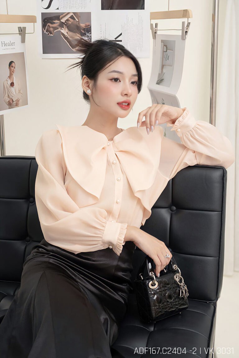 Áo sơ mi tay dài ADF167 hồng cam pc1