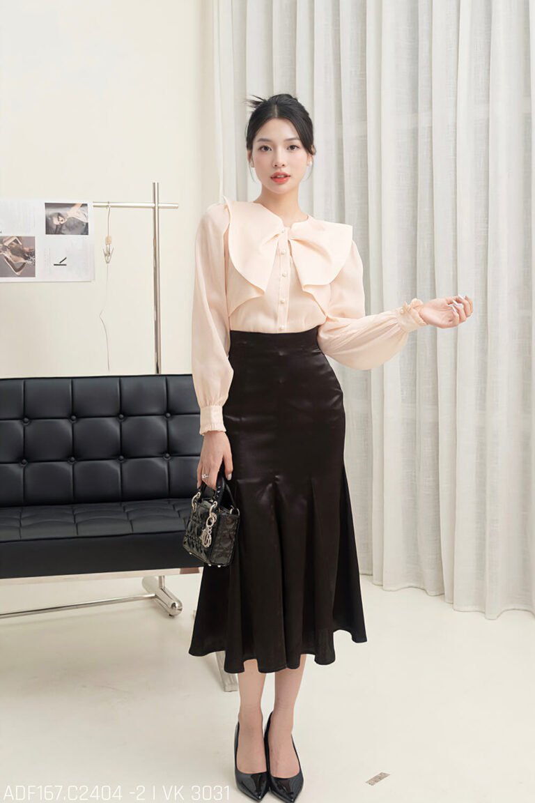 Áo sơ mi tay dài ADF167 hồng cam pc3