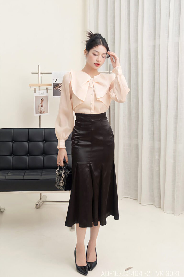 Áo sơ mi tay dài ADF167 hồng cam pc4