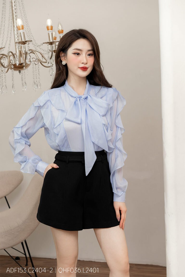 Áo sơ mi tay dài ADF153 xanh pc2