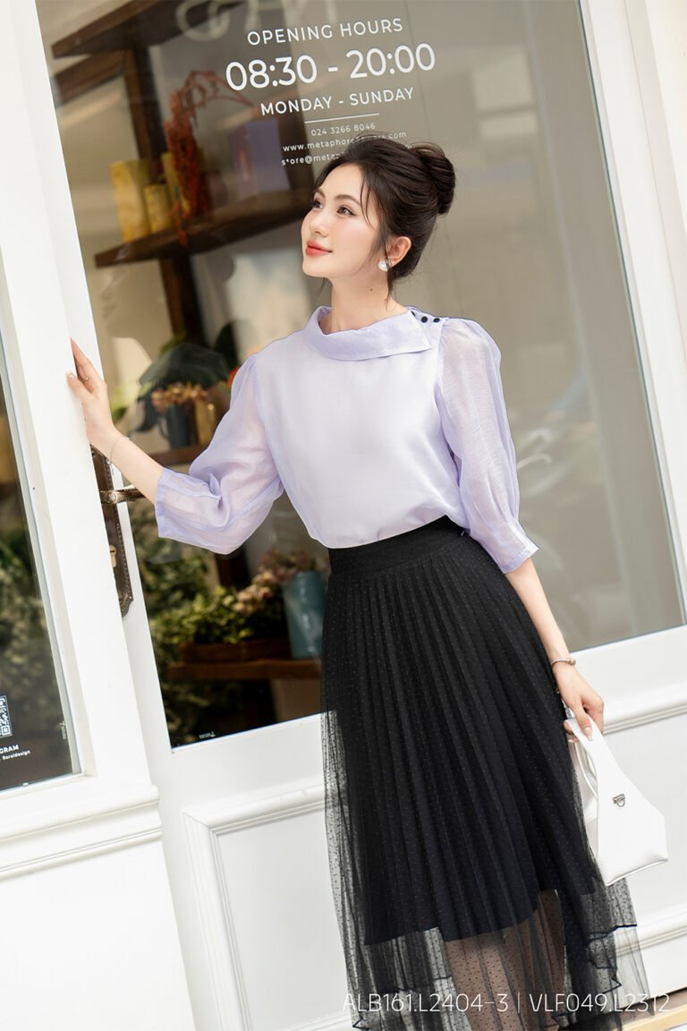 Áo sơ mi tay lỡ ALB161 tím pc2