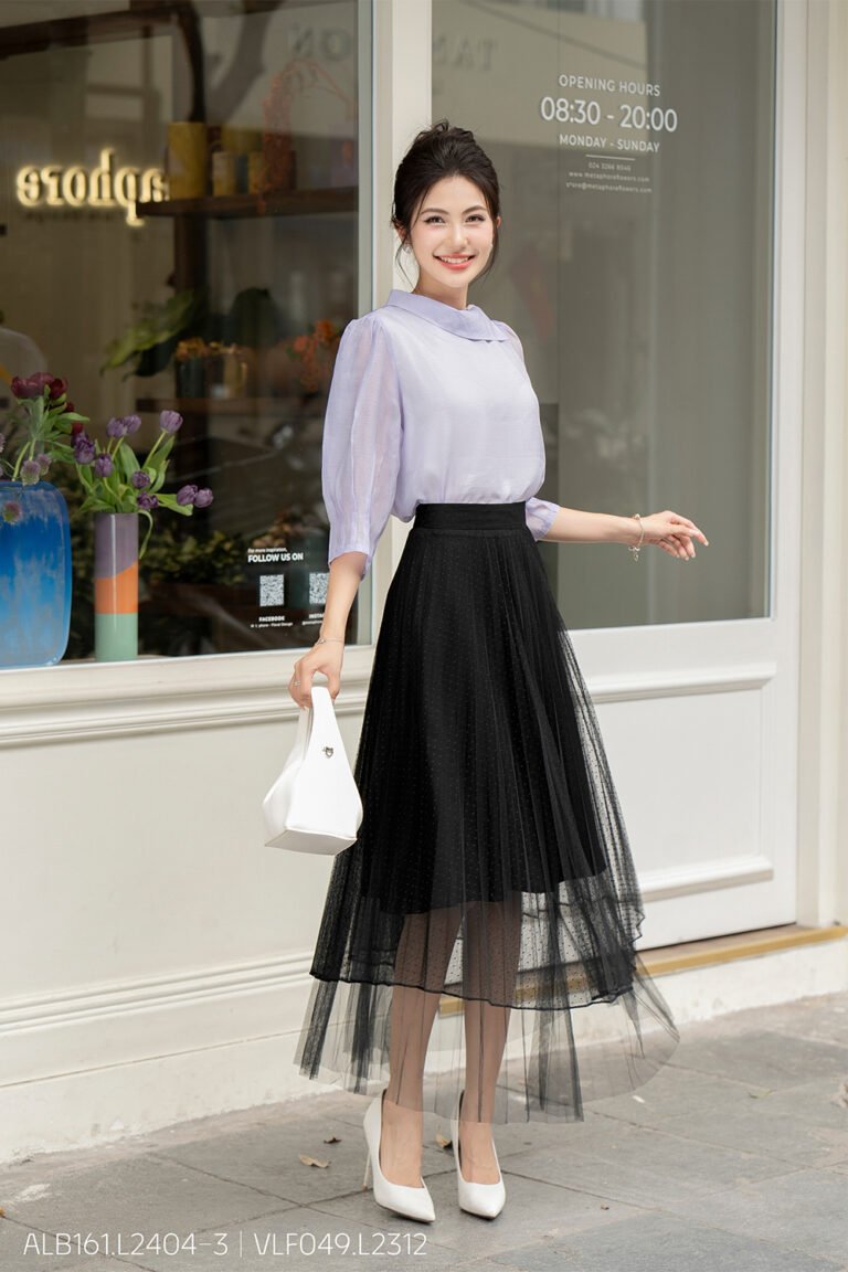 Áo sơ mi tay lỡ ALB161 tím p3