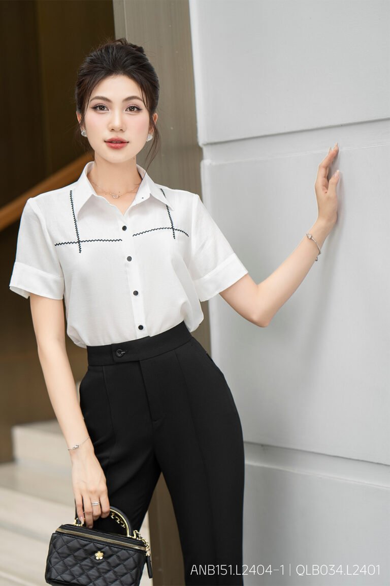 Áo sơ mi tay ngắn ANB151 trắng pc1