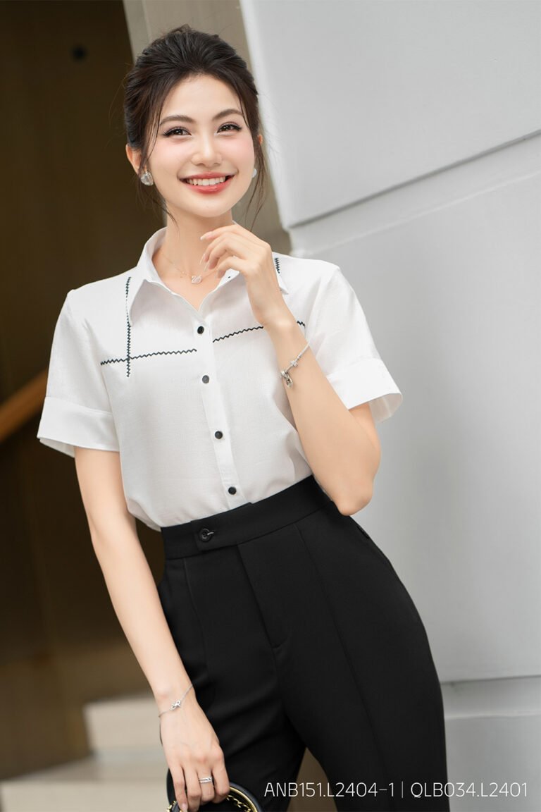 Áo sơ mi tay ngắn ANB151 trắng pc2