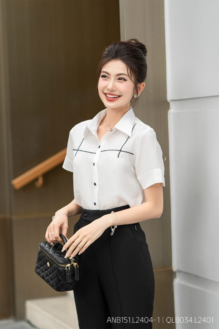 Áo sơ mi tay ngắn ANB151 trắng pc4