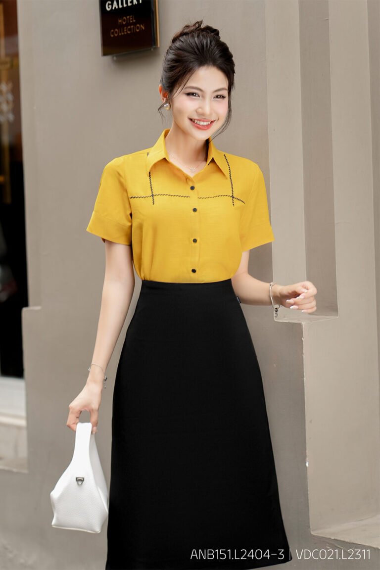 Áo sơ mi tay ngắn ANB151 vàng pc2
