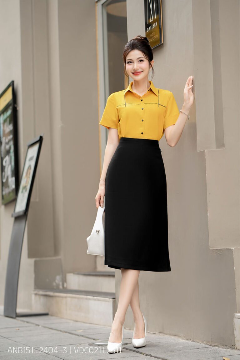 Áo sơ mi tay ngắn ANB151 vàng pc3