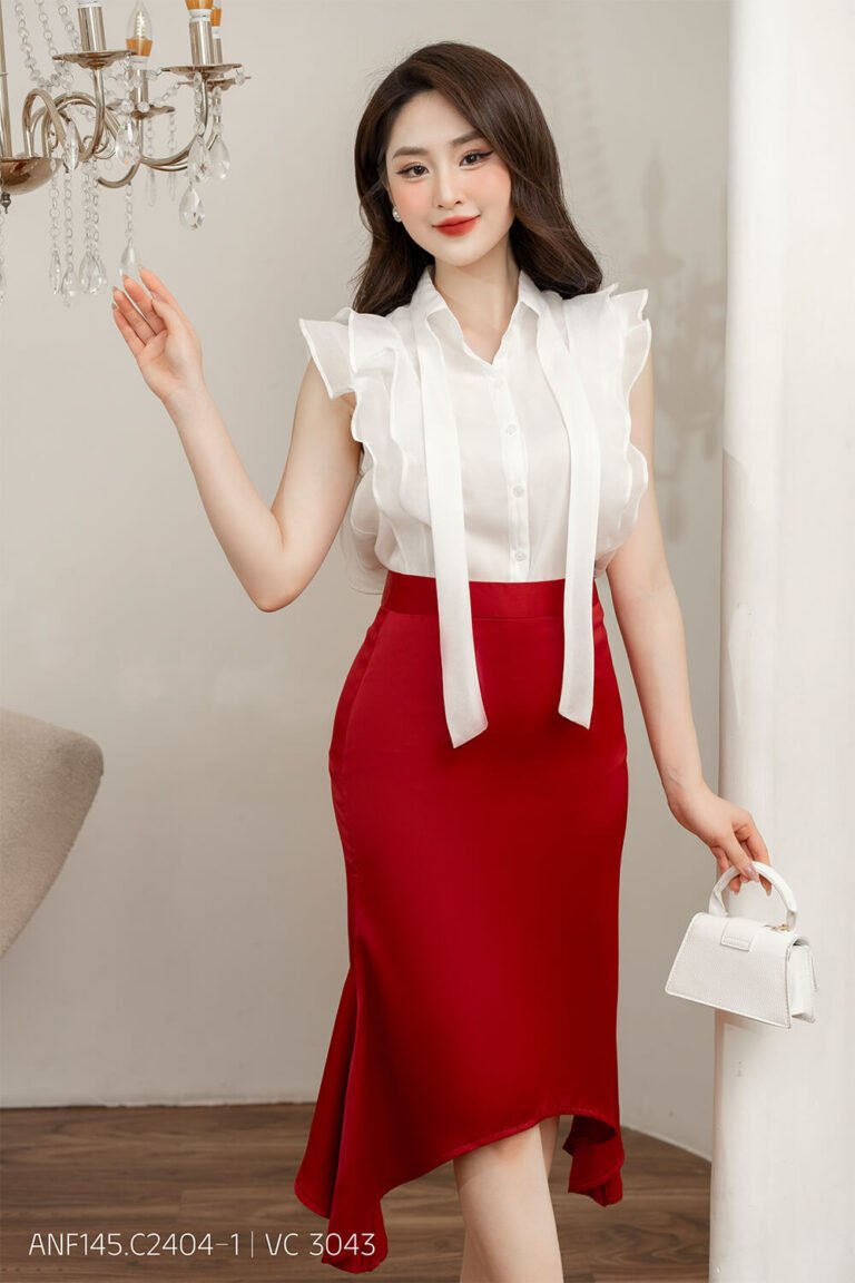 Áo sơ mi tay ngắn ANF145 trắng pc3