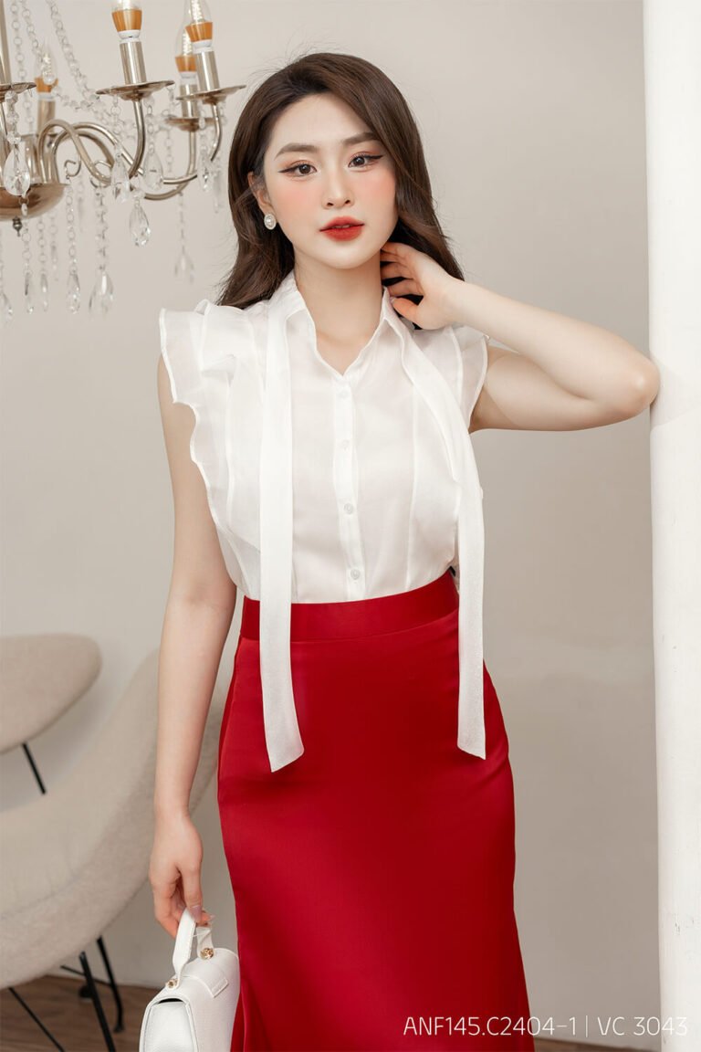 Áo sơ mi tay ngắn ANF145 trắng pc4