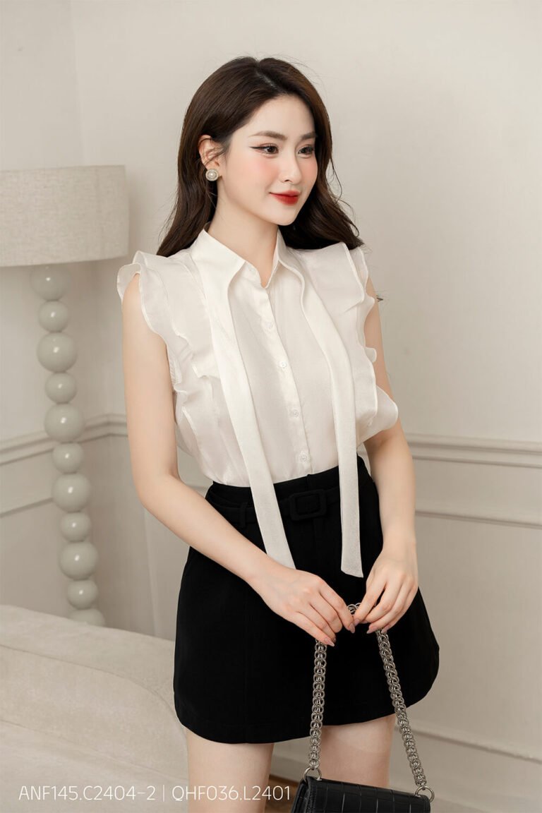 Áo sơ mi tay ngắn ANF145 be pc1