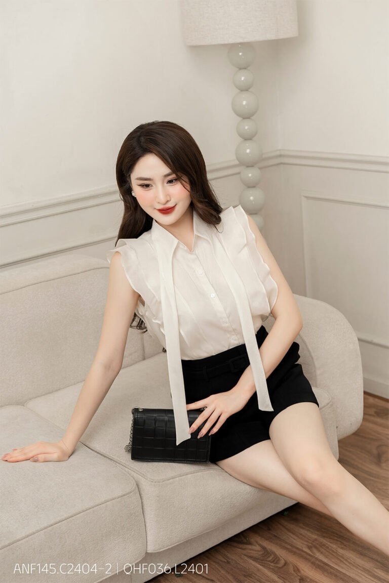 Áo sơ mi tay ngắn ANF145 be pc2