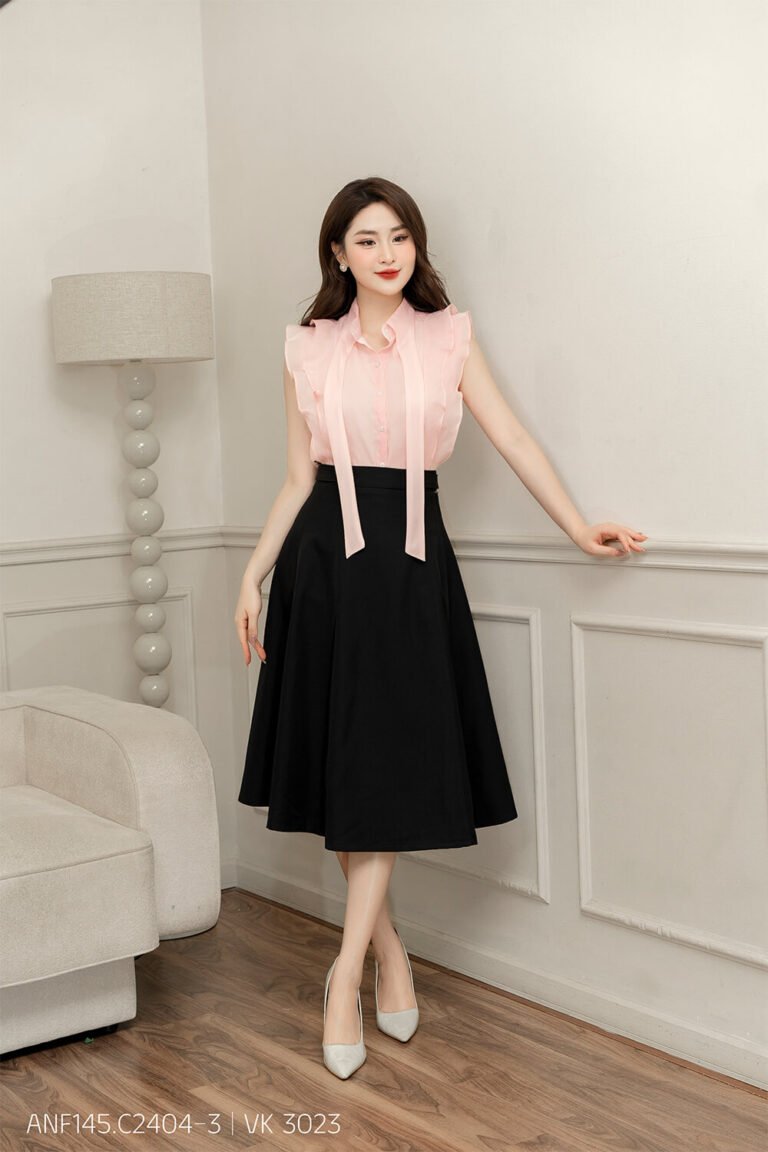 Áo sơ mi tay ngắn ANF145 hồng pc3