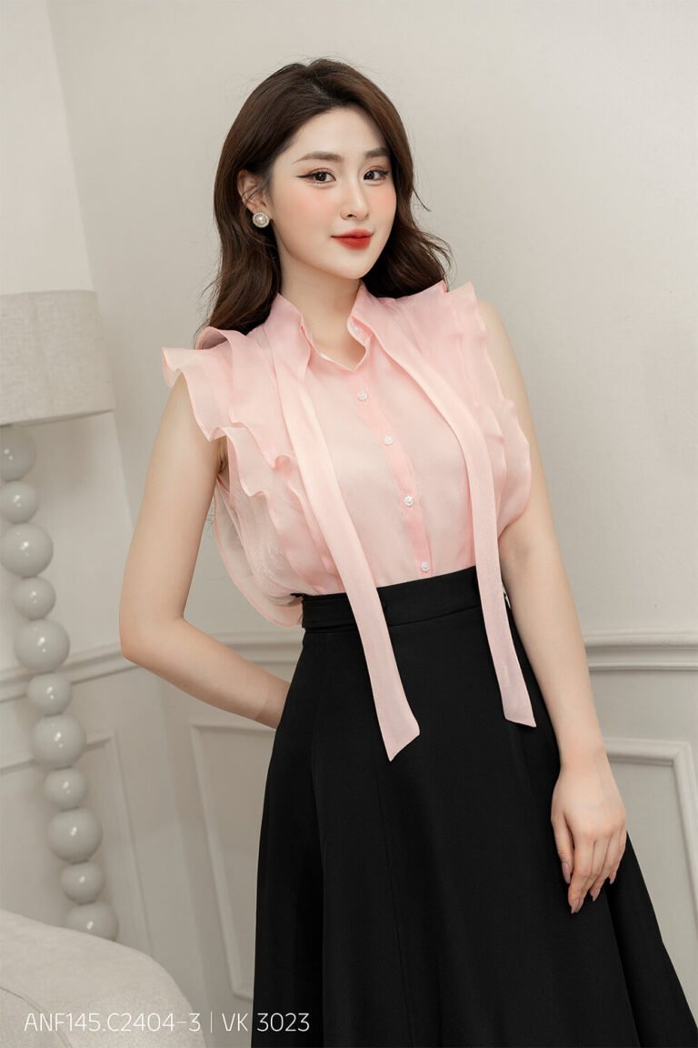 Áo sơ mi tay ngắn ANF145 hồng pc4