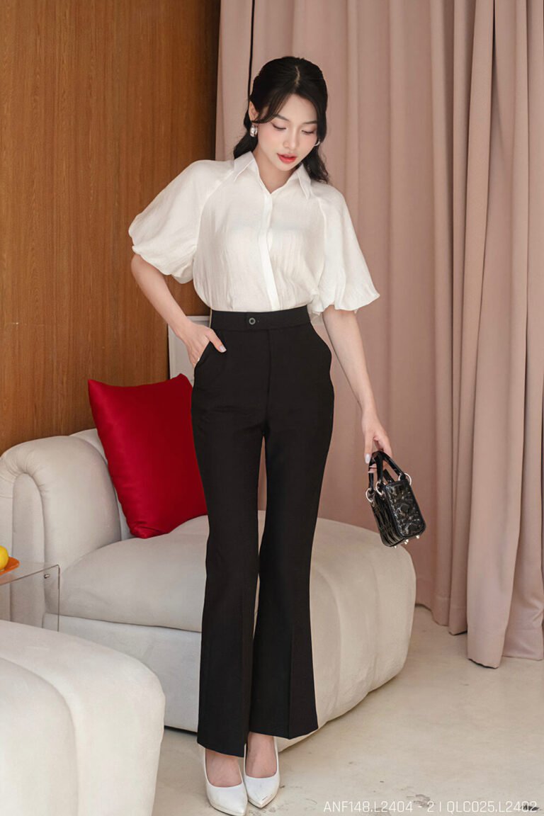 Áo sơ mi tay ngắn kiểu ANF148 trắng pc3