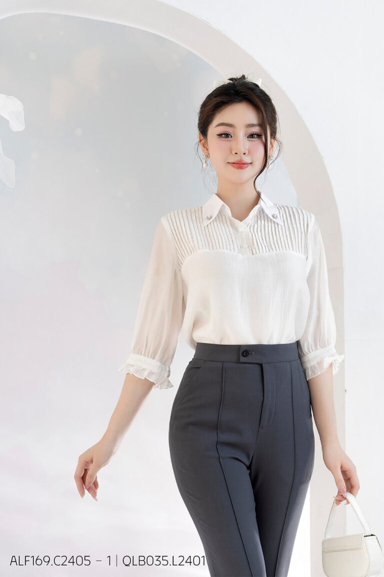 Áo sơ mi tay lỡ ALF169 trắng - ALB035 pc1