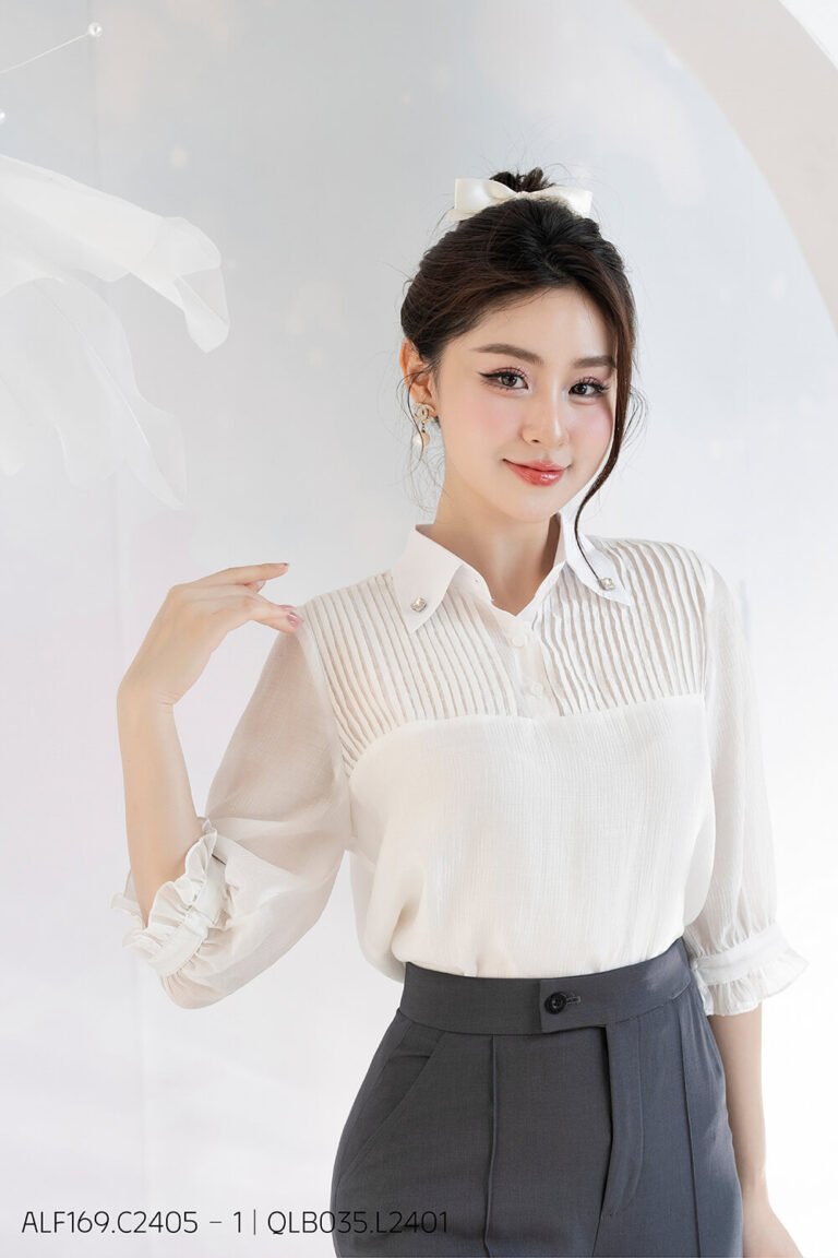 Áo sơ mi tay lỡ ALF169 trắng - ALB035 pc2
