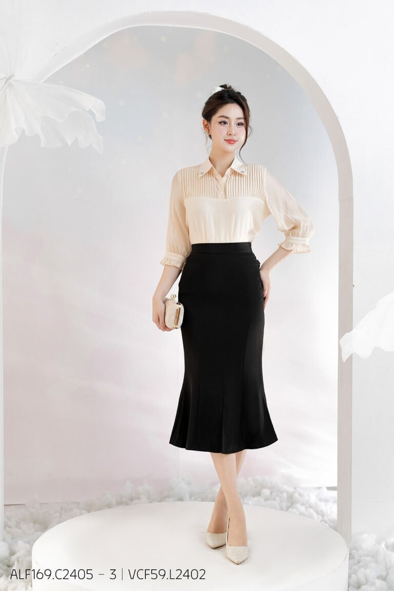 Áo sơ mi tay lỡ ALF169 be - VCF 59 pc3