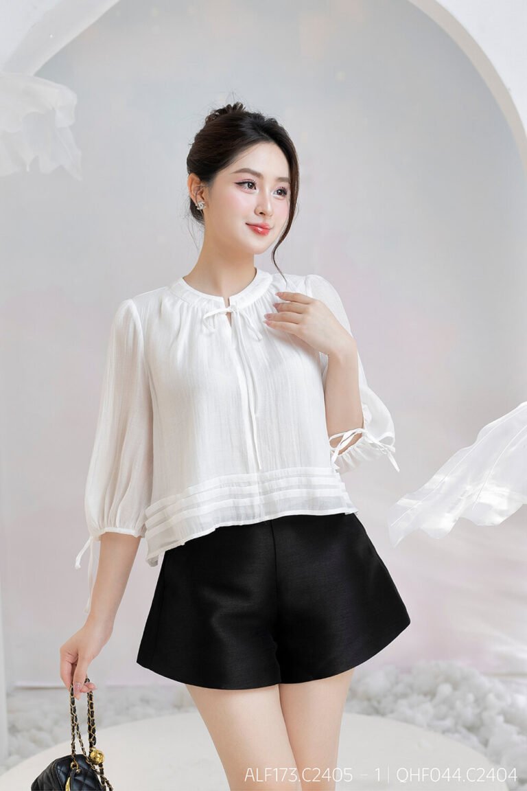 Áo sơ mi tay lỡ ALF173 trắng - qhf044 pc1