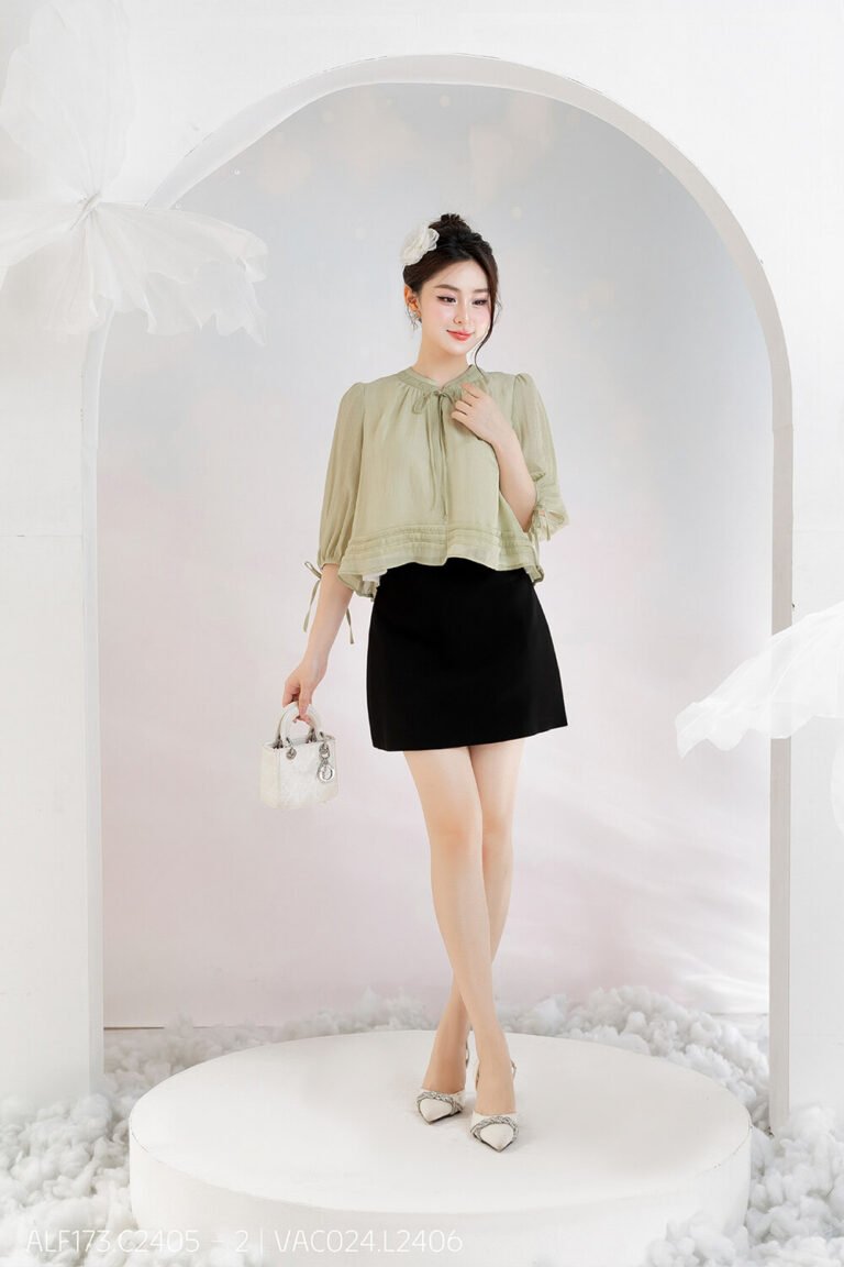 Áo sơ mi tay lỡ ALF173 xanh mint - VAC024 pc3