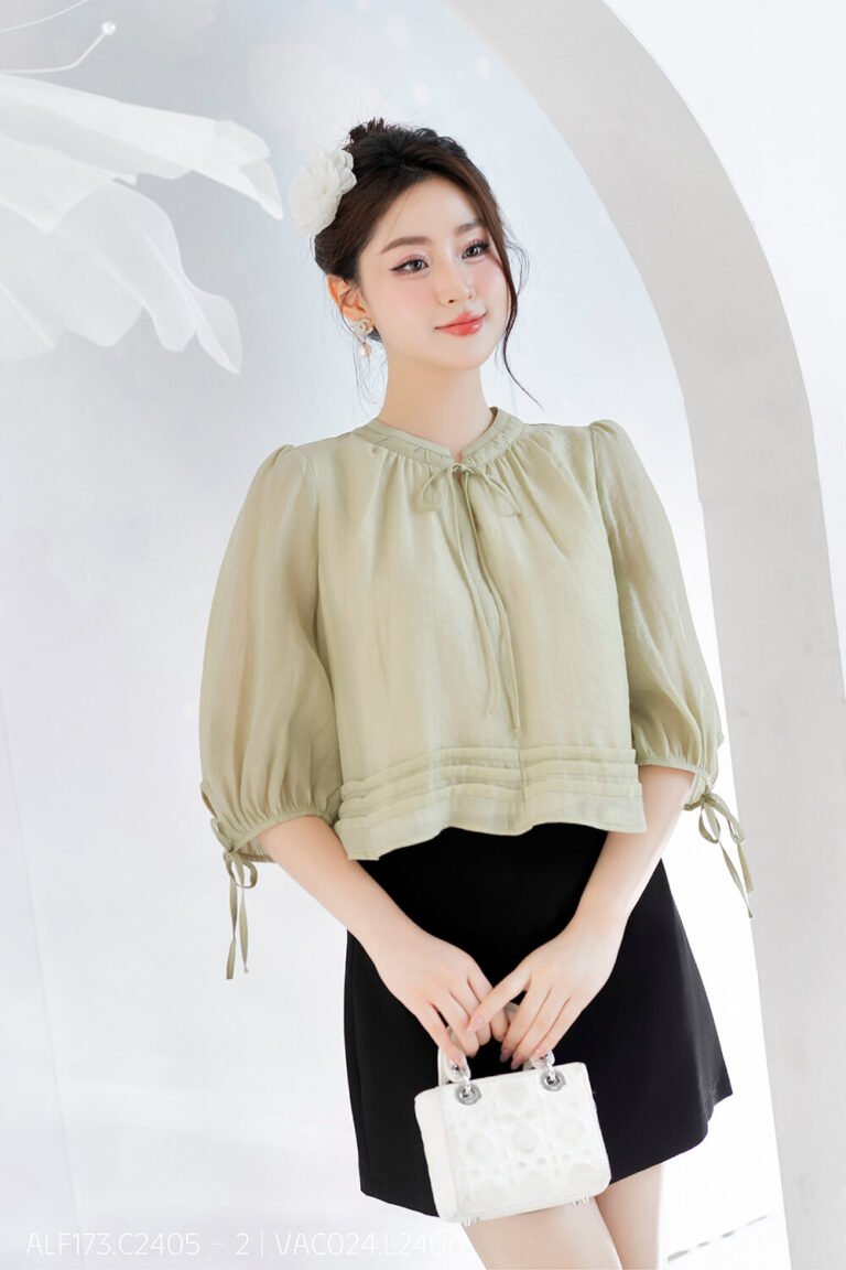Áo sơ mi tay lỡ ALF173 xanh mint - VAC024 pc4